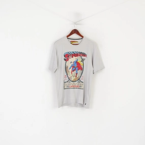 Wool combination Marks & Spencer DC Comics Men M Shirt Gray Cotton Superman Vintage Top