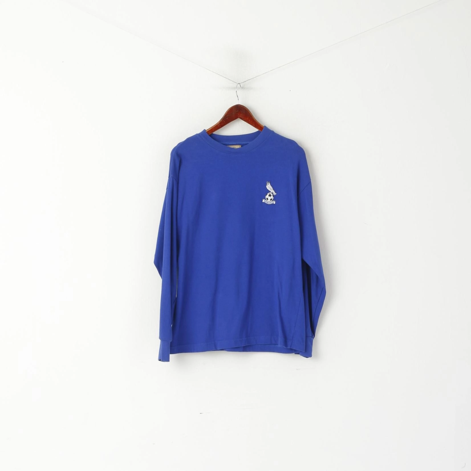 Effortless Design Comfortable Layering Toffs Oldham Athletic Men M Shirt Blue Cotton Football Bojczuck #9 Long Sleeve Top