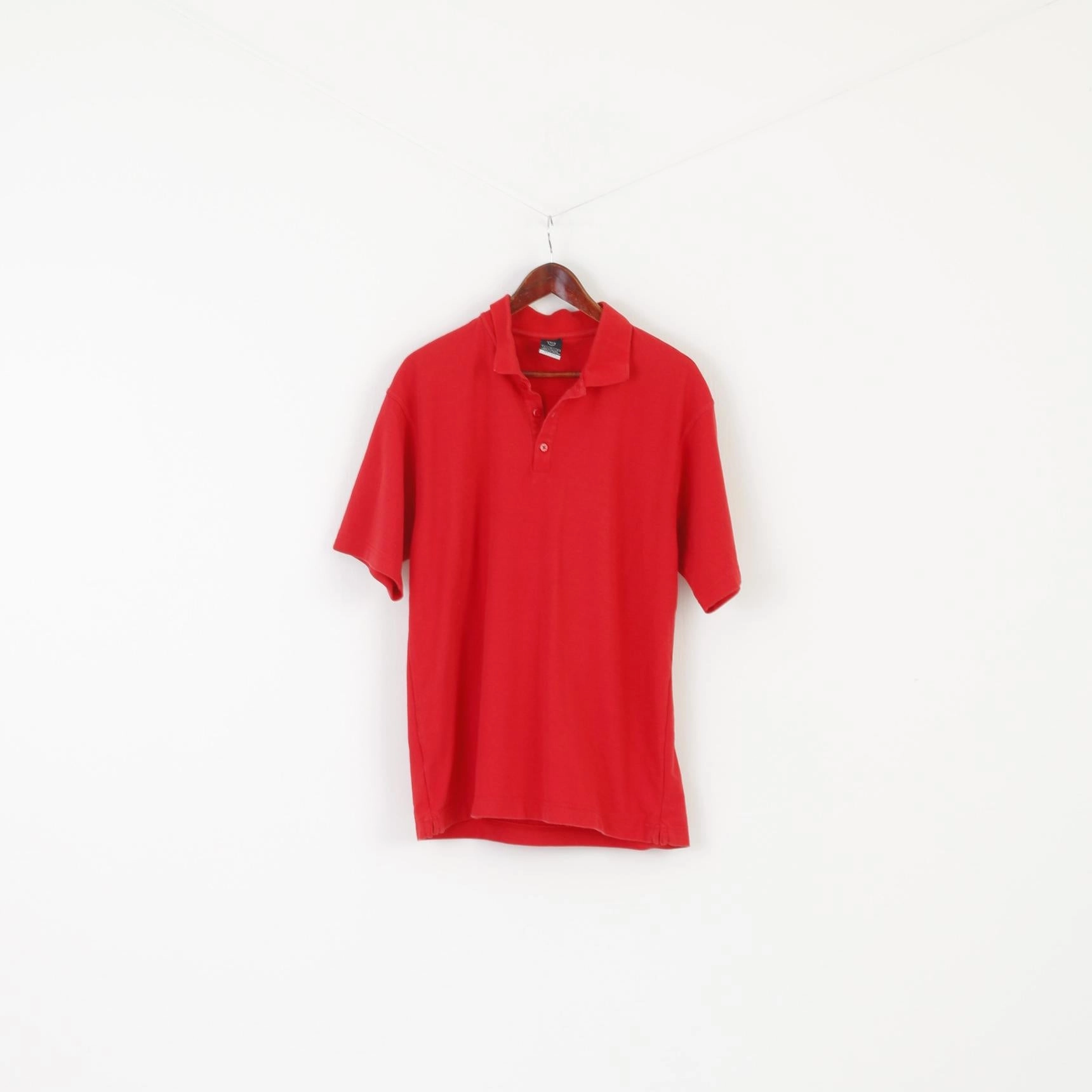 Odor Resistant Treatment Casual Choice Wear Nike Men L Polo Shirt Red Cotton Dri-Fit Golf Sportswear Vintage Short Sleeve Top