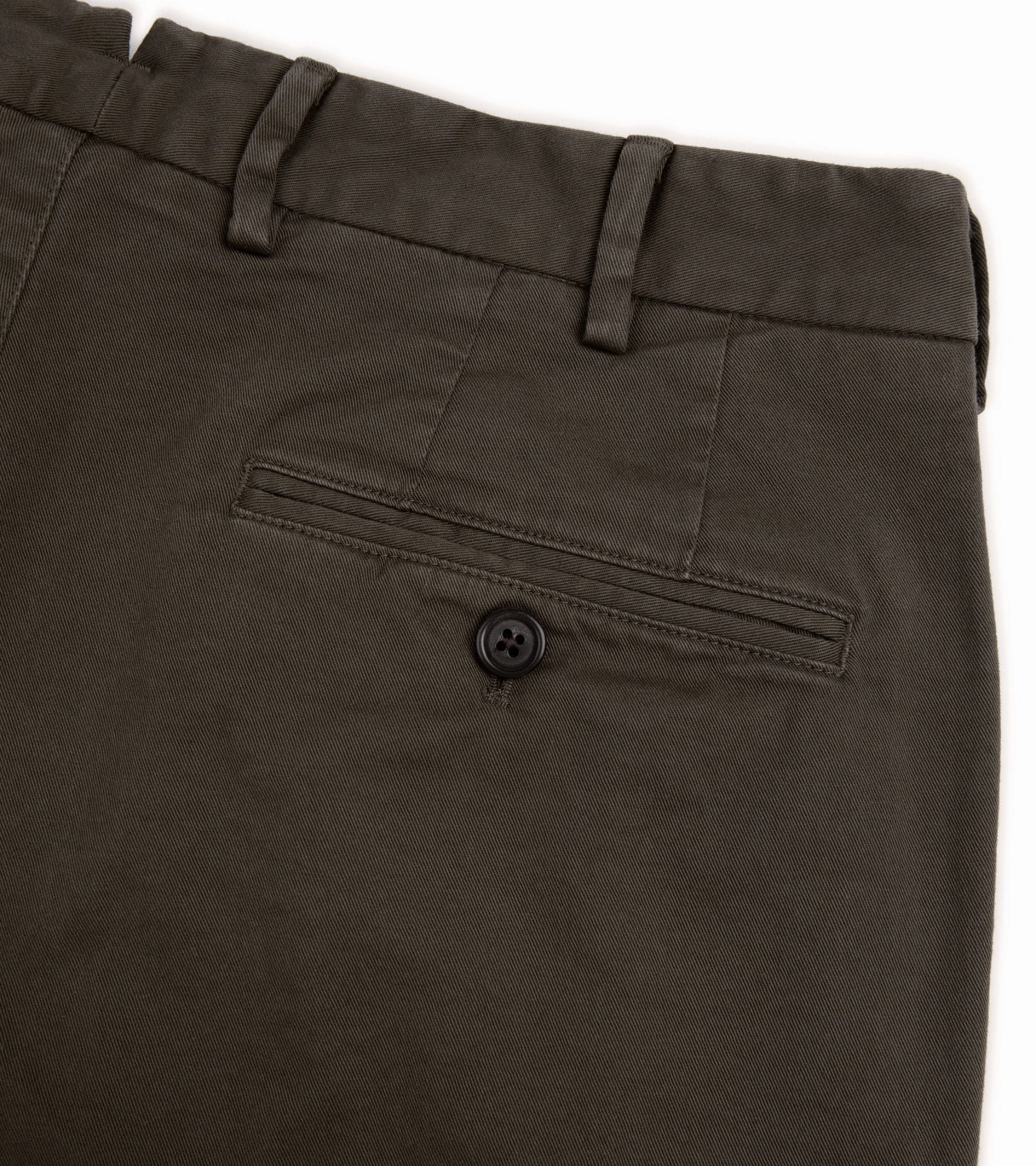 Fit Flex Trunk Welbeck Flat Front Cotton Trousers: Olive
