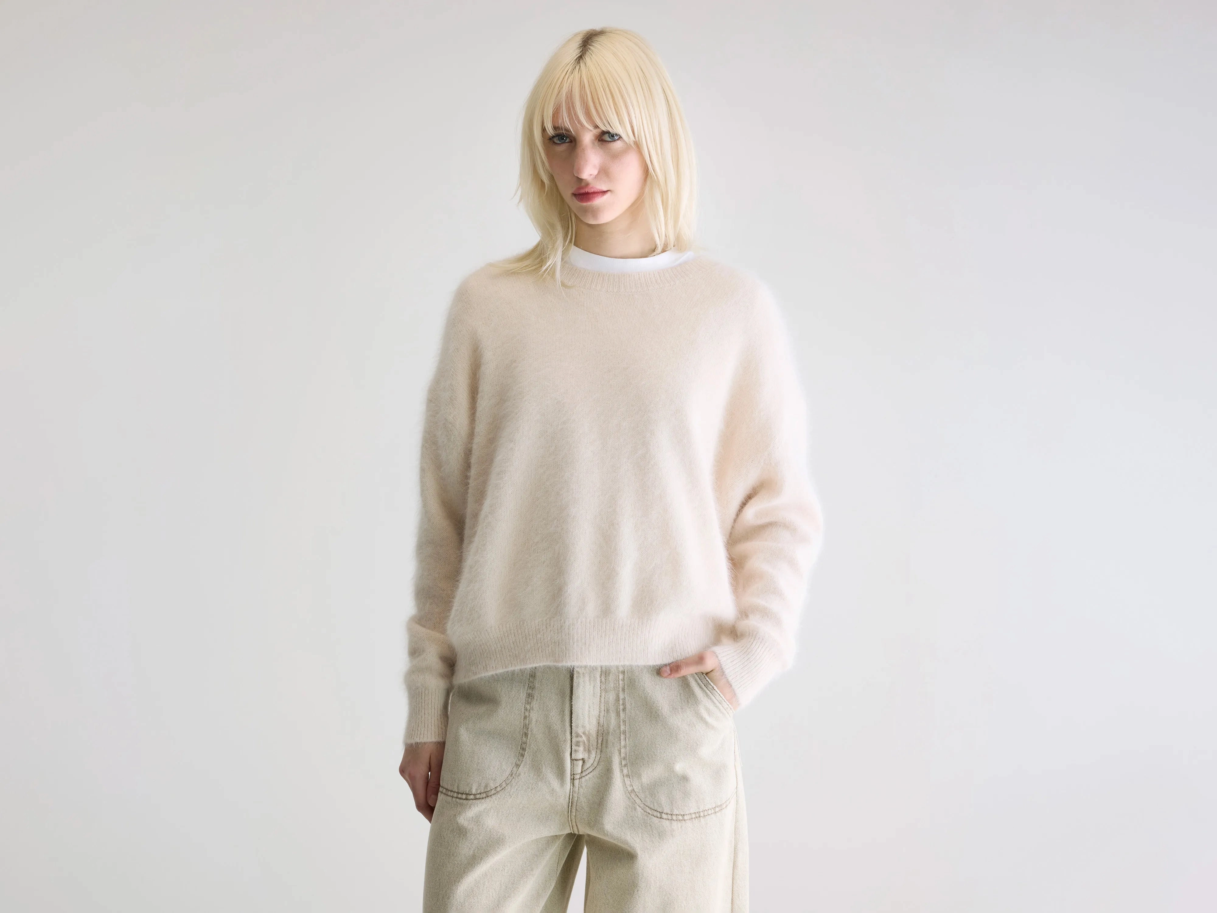 Datus angora-blend sweater (252 / W / PARCHEMIN) Flexible Seam Structure Casual Wear