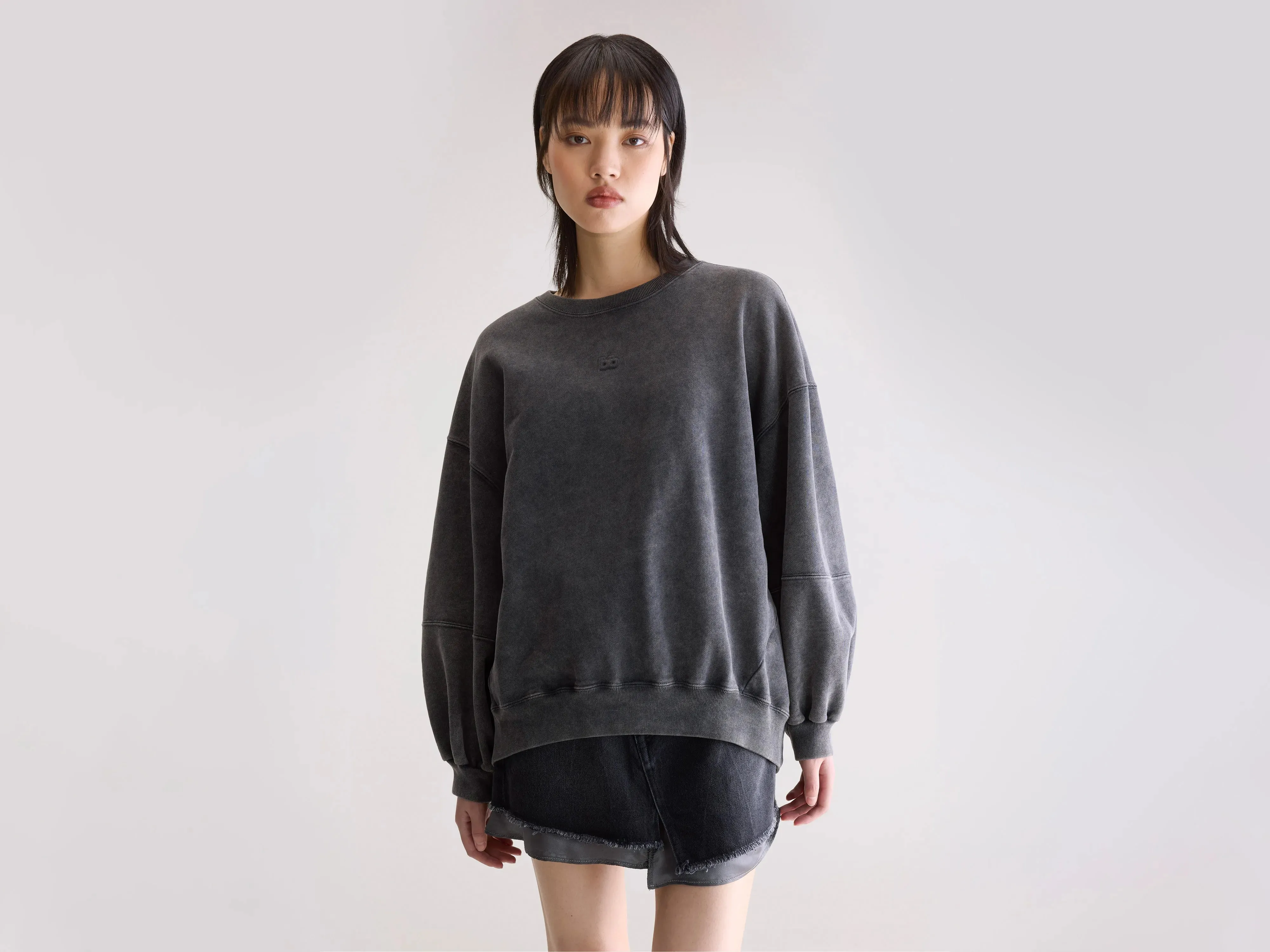 Trig crewneck sweatshirt (252 / W / BLACK) polka dot style