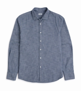 Trunk Austin Japanese Chambray Shirt: Dark Blue Inner Layer