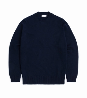 Organic Cotton Blend Trunk Dover Cashmere Crew Neck Sweater: Navy