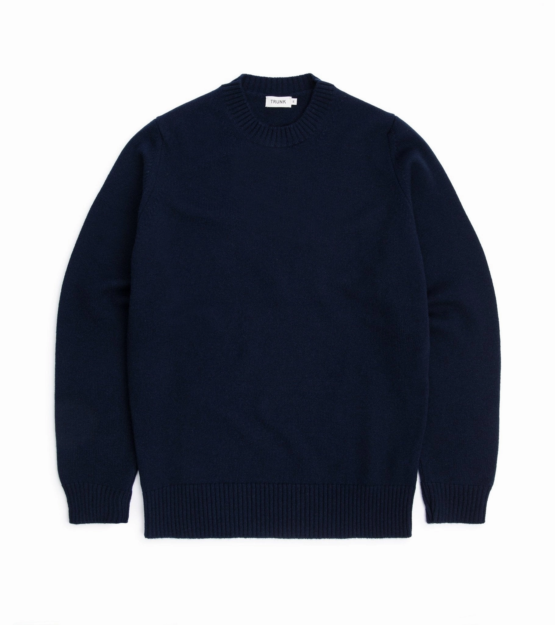 Organic Cotton Blend Trunk Dover Cashmere Crew Neck Sweater: Navy