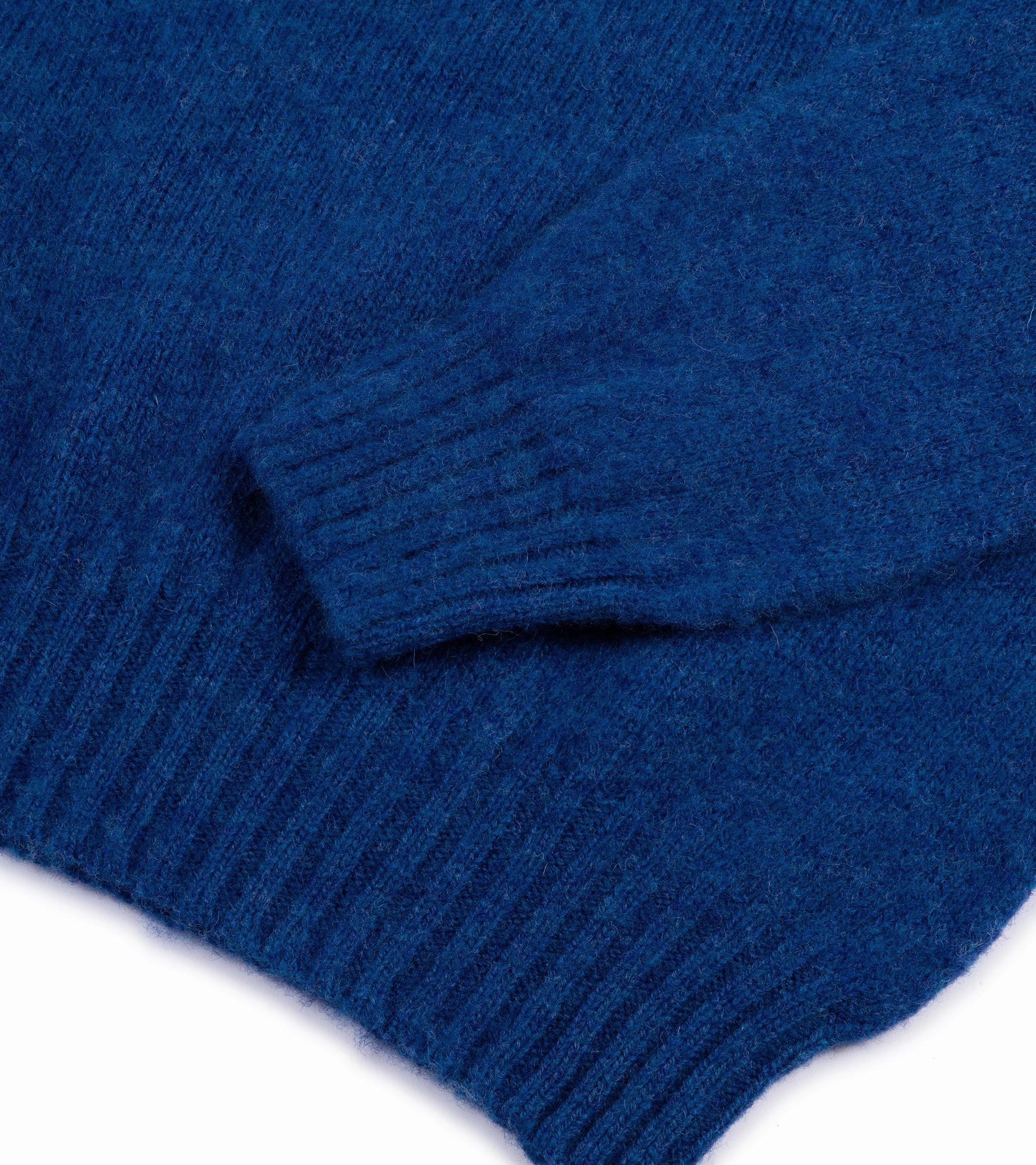 Lattice Ventilation Weave Microfiber Inner Layer Trunk Goswell Brushed Lambswool Crew Neck Sweater: Azure Blue