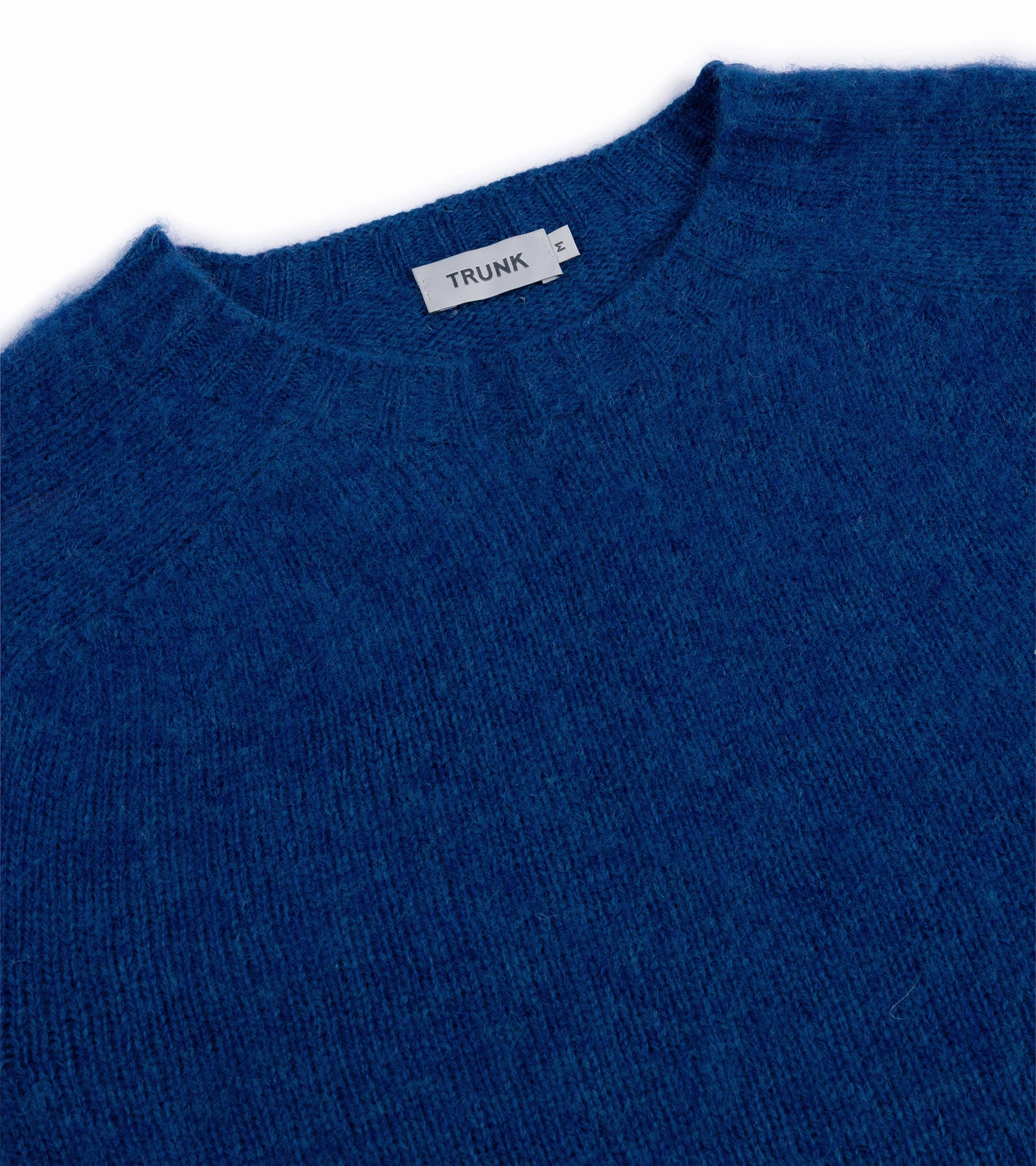 Cool Layer Trunk Goswell Brushed Lambswool Crew Neck Sweater: Azure Blue