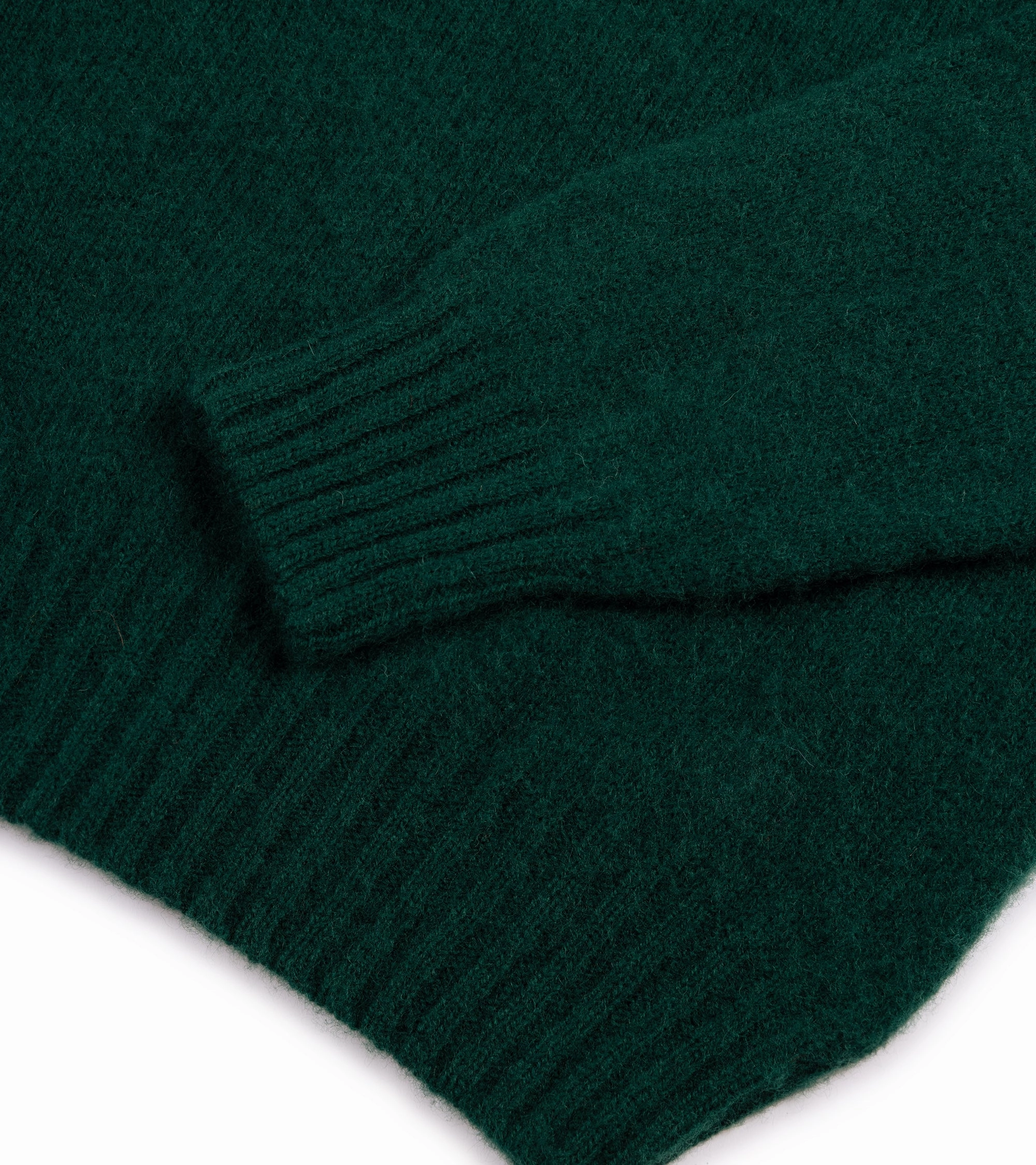 Trunk Goswell Brushed Lambswool Crew Neck Sweater: Bottle Green Winter Wardrobe