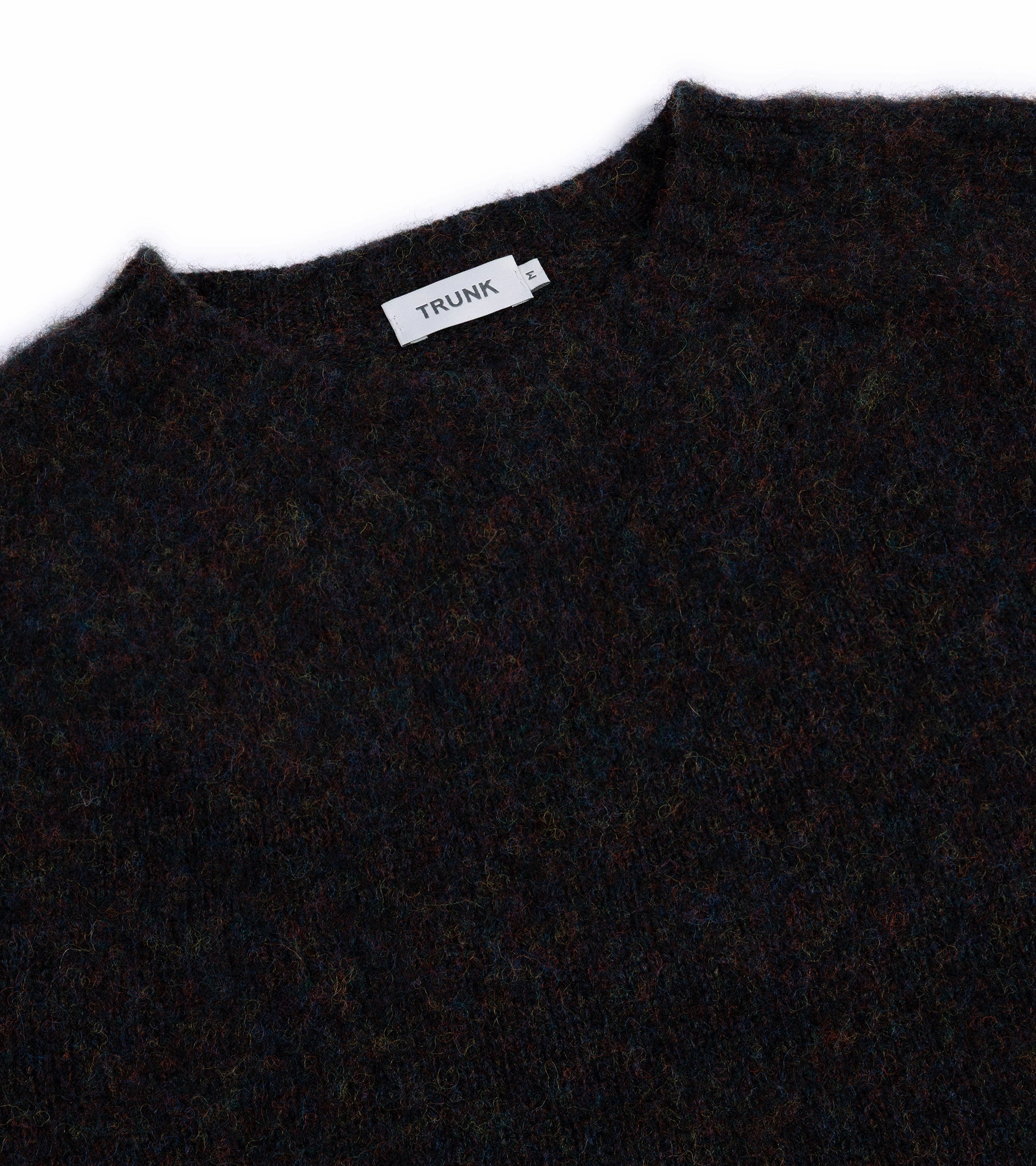 Trunk Goswell Brushed Lambswool Crew Neck Sweater: Charcoal Eco Conscious Manufacturing Sustainable Material