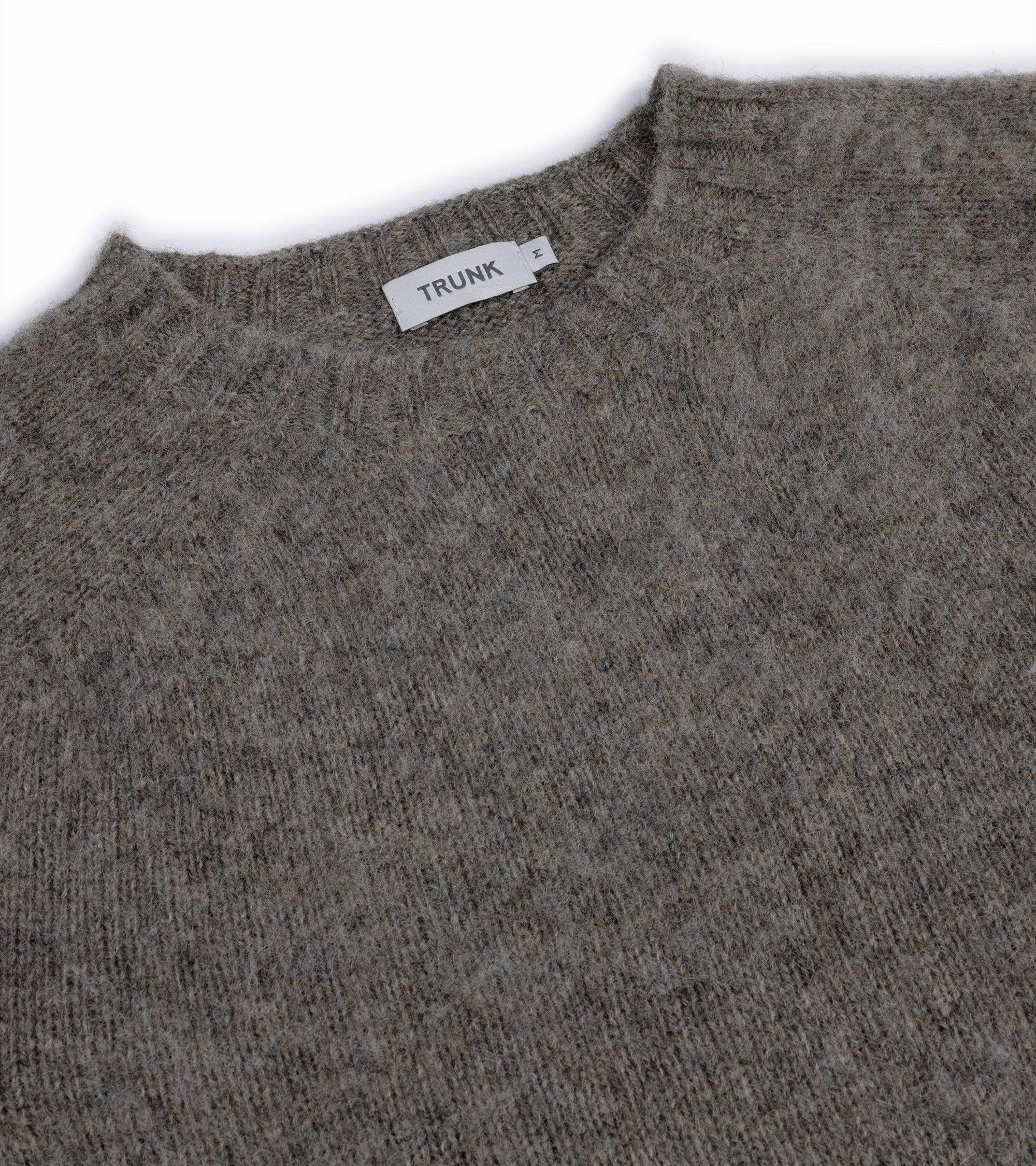 Trunk Goswell Brushed Lambswool Crew Neck Sweater: Dark Natural All Day