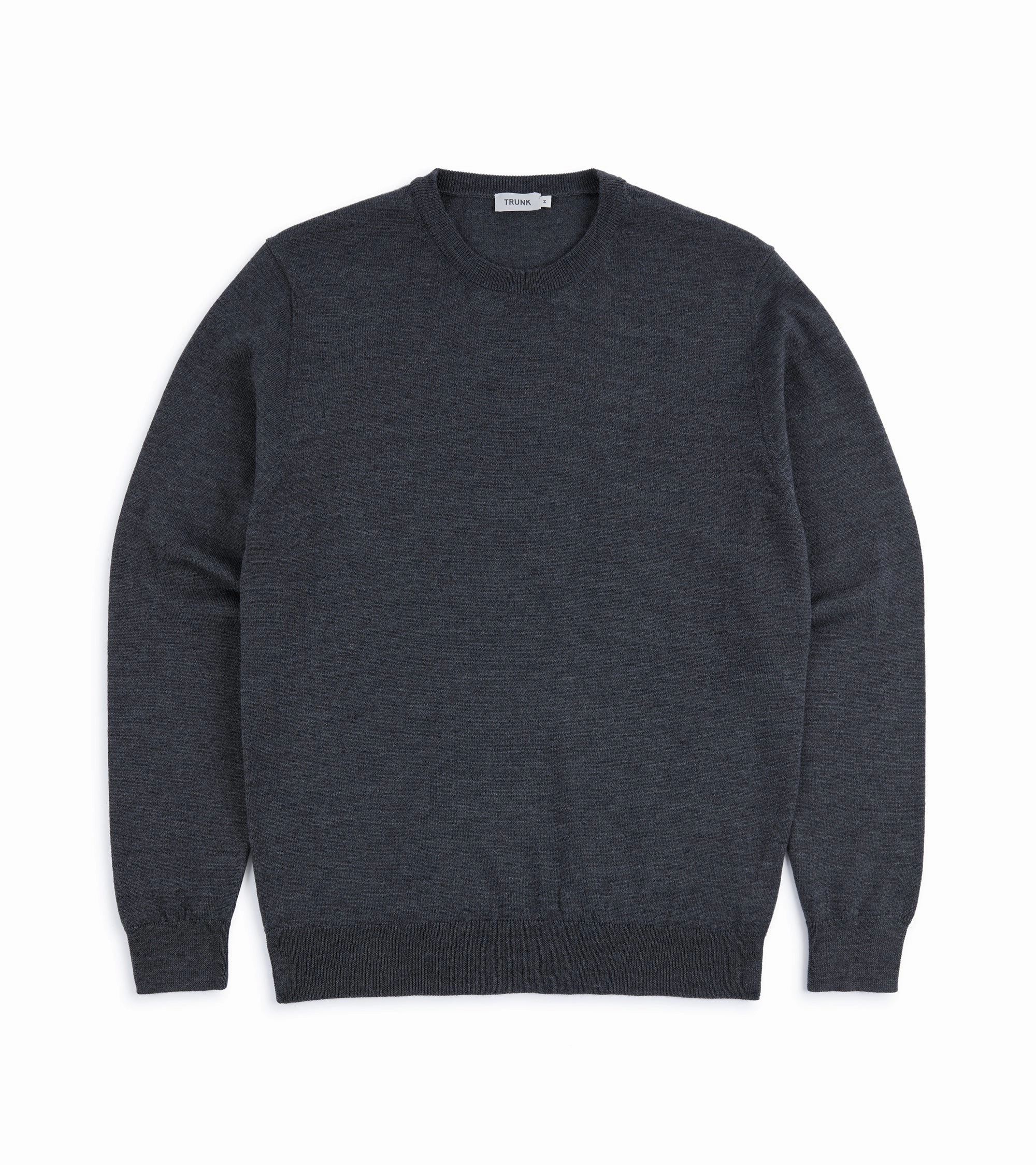 Trunk Harley Merino Crew Neck Sweater: Dark Grey Weekend Vibes