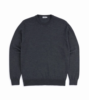 Trunk Harley Merino Crew Neck Sweater: Dark Grey Weekend Vibes