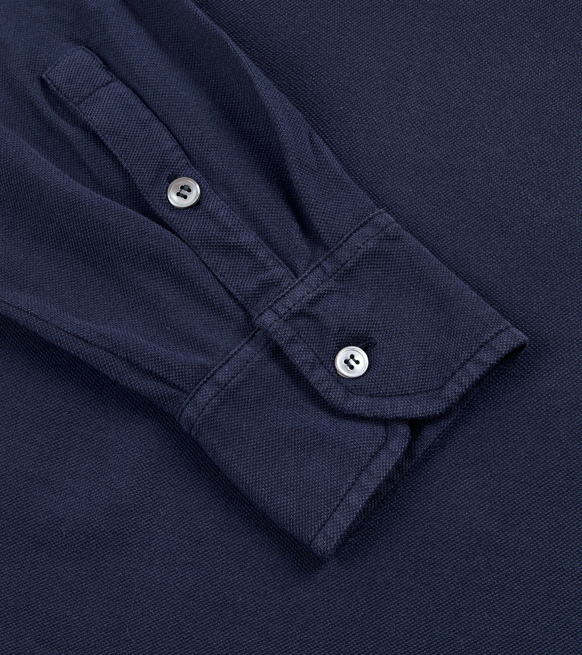 Trunk Moxon Long Sleeve Polo Shirt: Navy Flexible Style Minimalist Wear