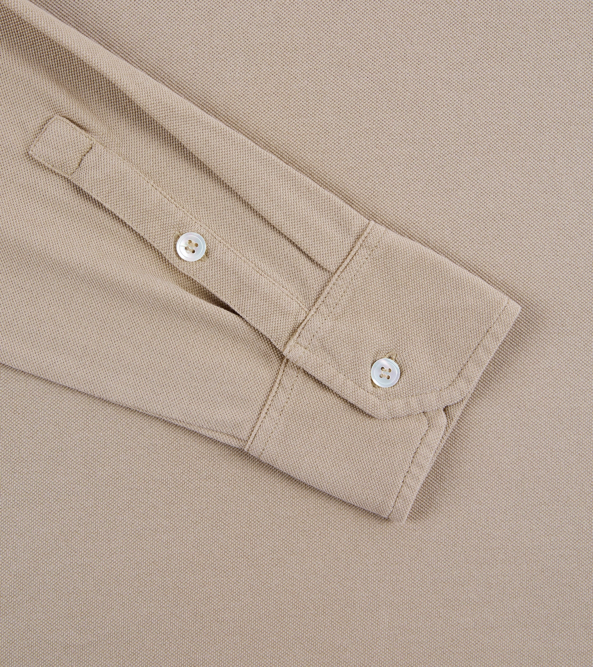 Trunk Moxon Long Sleeve Polo Shirt: Safari Beige Relaxed Wear