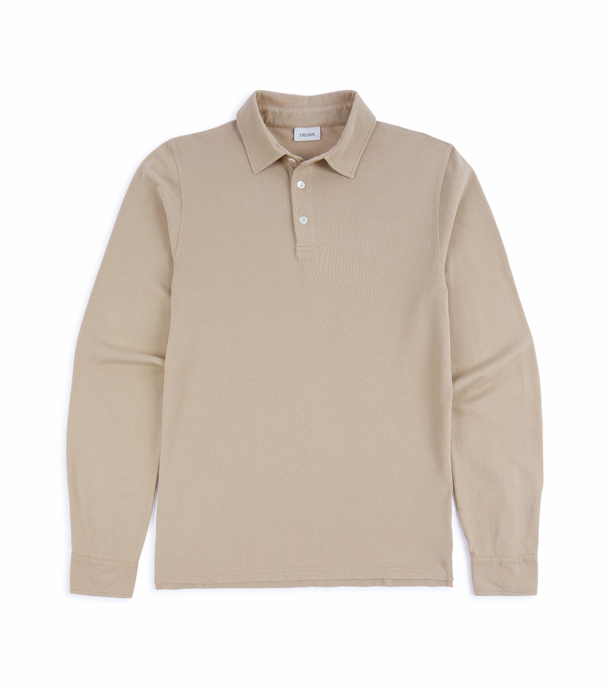 Trunk Moxon Long Sleeve Polo Shirt: Safari Beige Fashion Layer