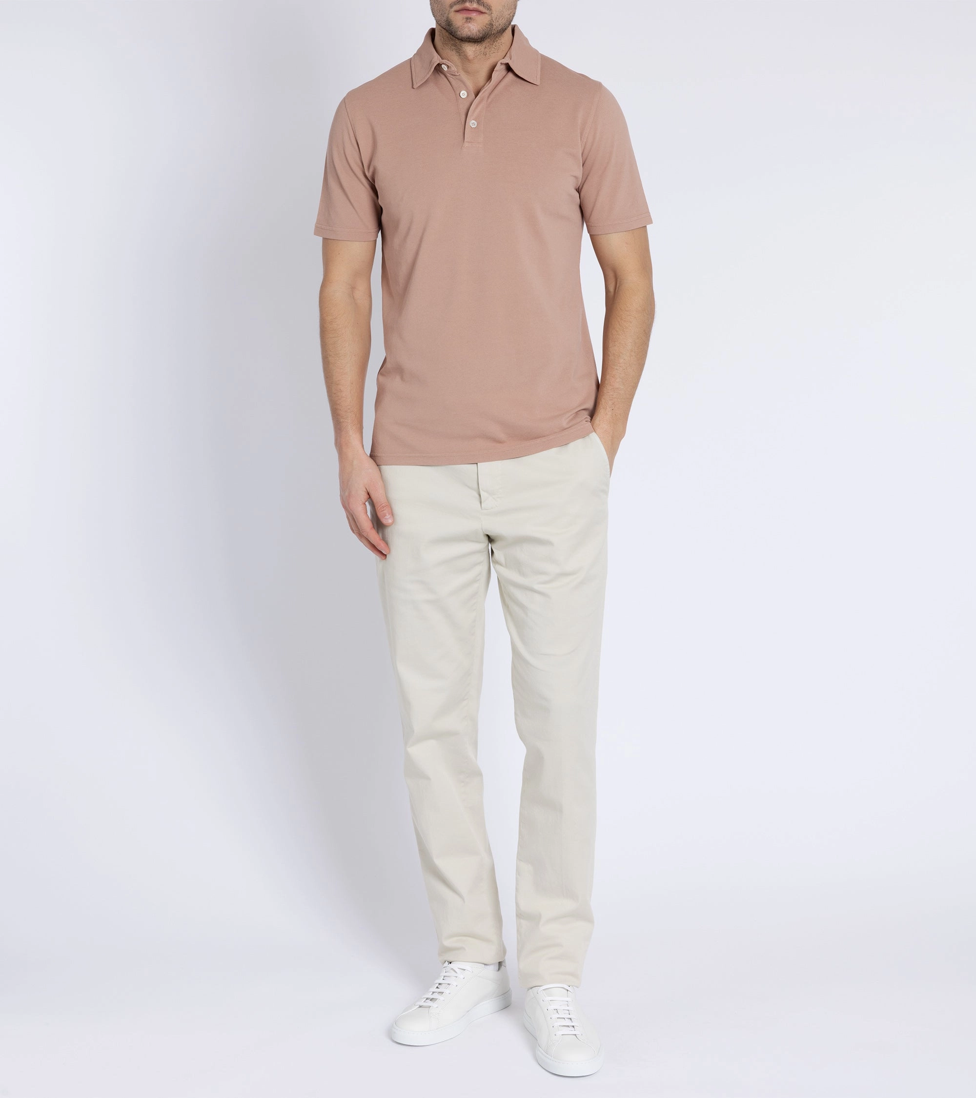 Trunk Moxon Short Sleeve Polo Shirt: Dusty Pink Relaxed Apparel