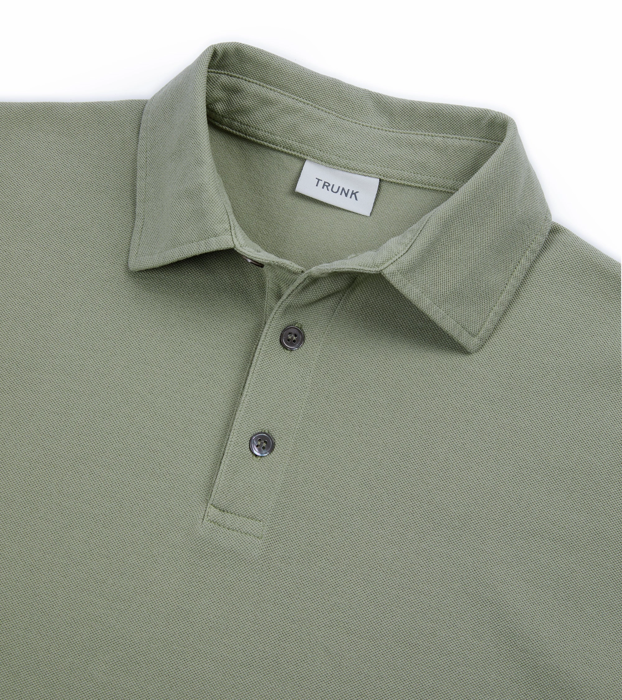 Relaxed Neckline Trunk Moxon Short Sleeve Polo Shirt: Green Tea