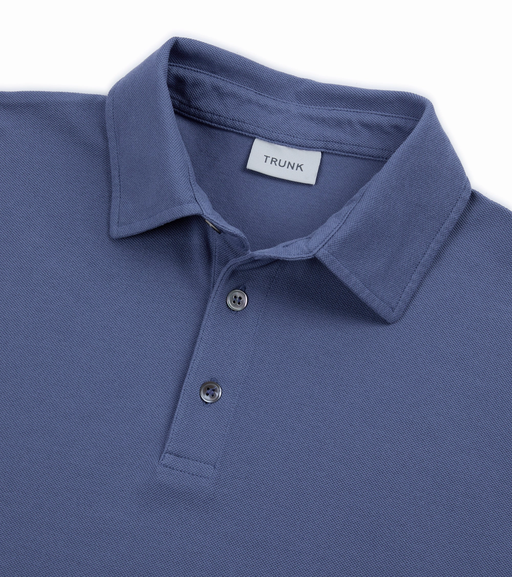 Seamless Shoulder Professional Layers Trunk Moxon Short Sleeve Polo Shirt: Mid Blue