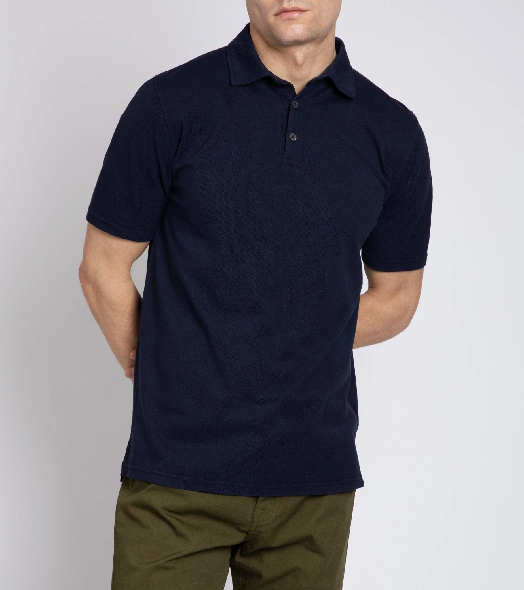 Smart Wearable Trunk Moxon Short Sleeve Polo Shirt: Navy