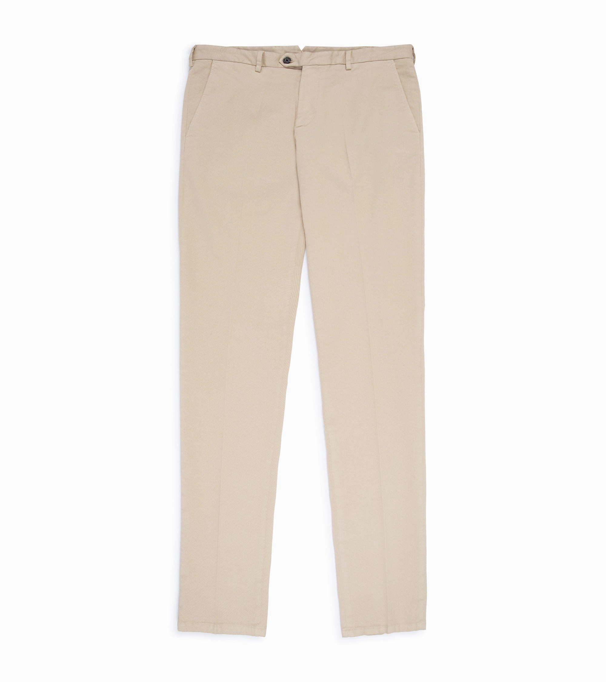 Trunk Palmer Flat Front Cotton Twill Trousers: Sand Premium Look Reinforced Stress Points