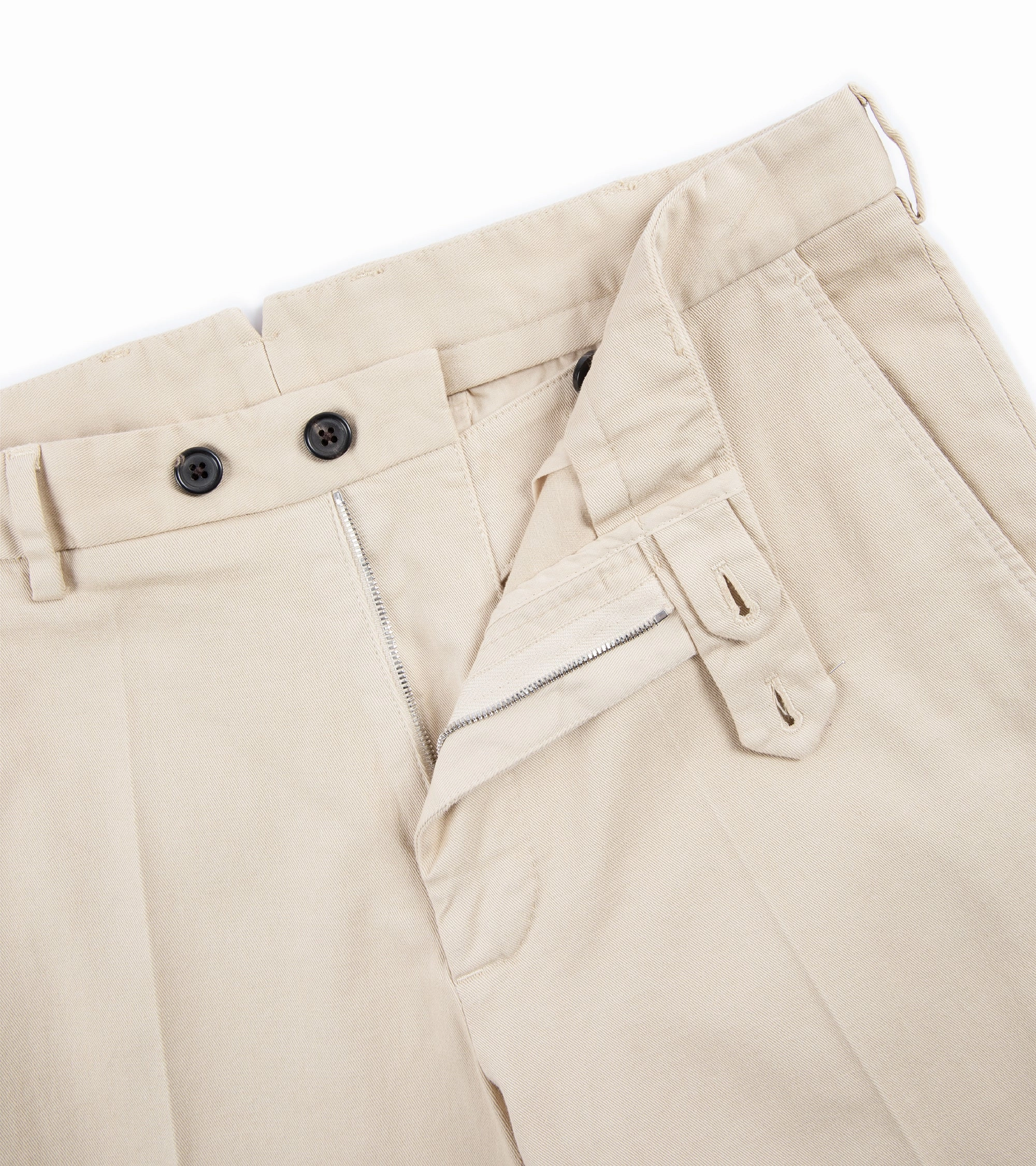 Stretchable Fit Trunk Palmer Flat Front Cotton Twill Trousers: Sand