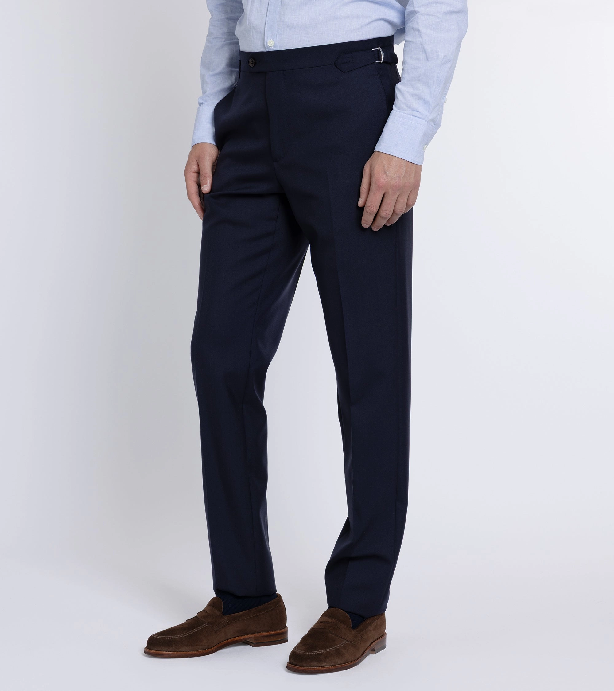 No Pinch Trunk Walbrook Wool Fresco Suit Trousers: Navy