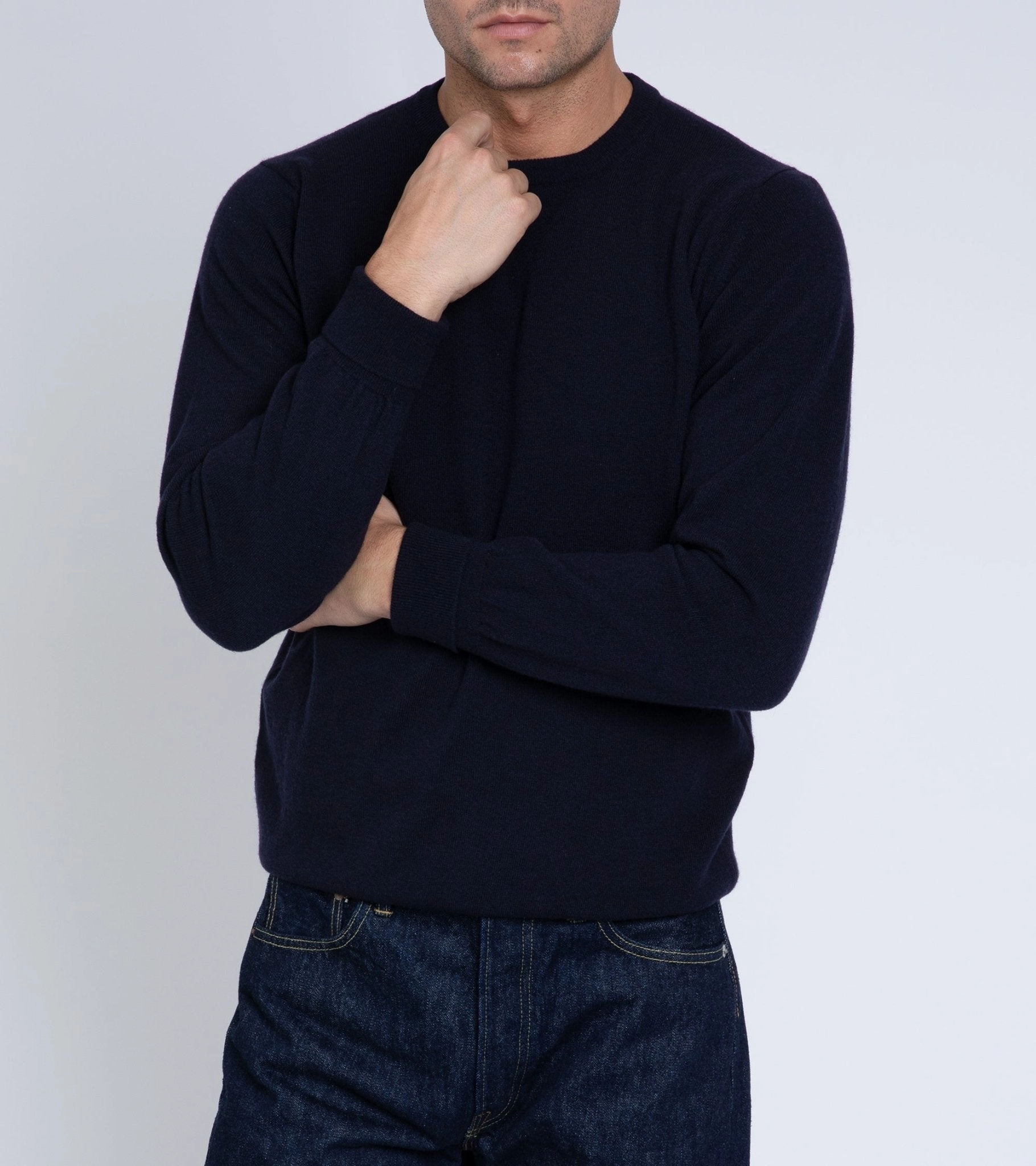 Trunk Walden Geelong Crew Neck Sweater: Navy Flexible Neckline Stay Simple