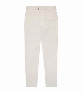 UltraSoftLining Side Pockets Trunk Welbeck Flat Front Cotton Trousers: Bone