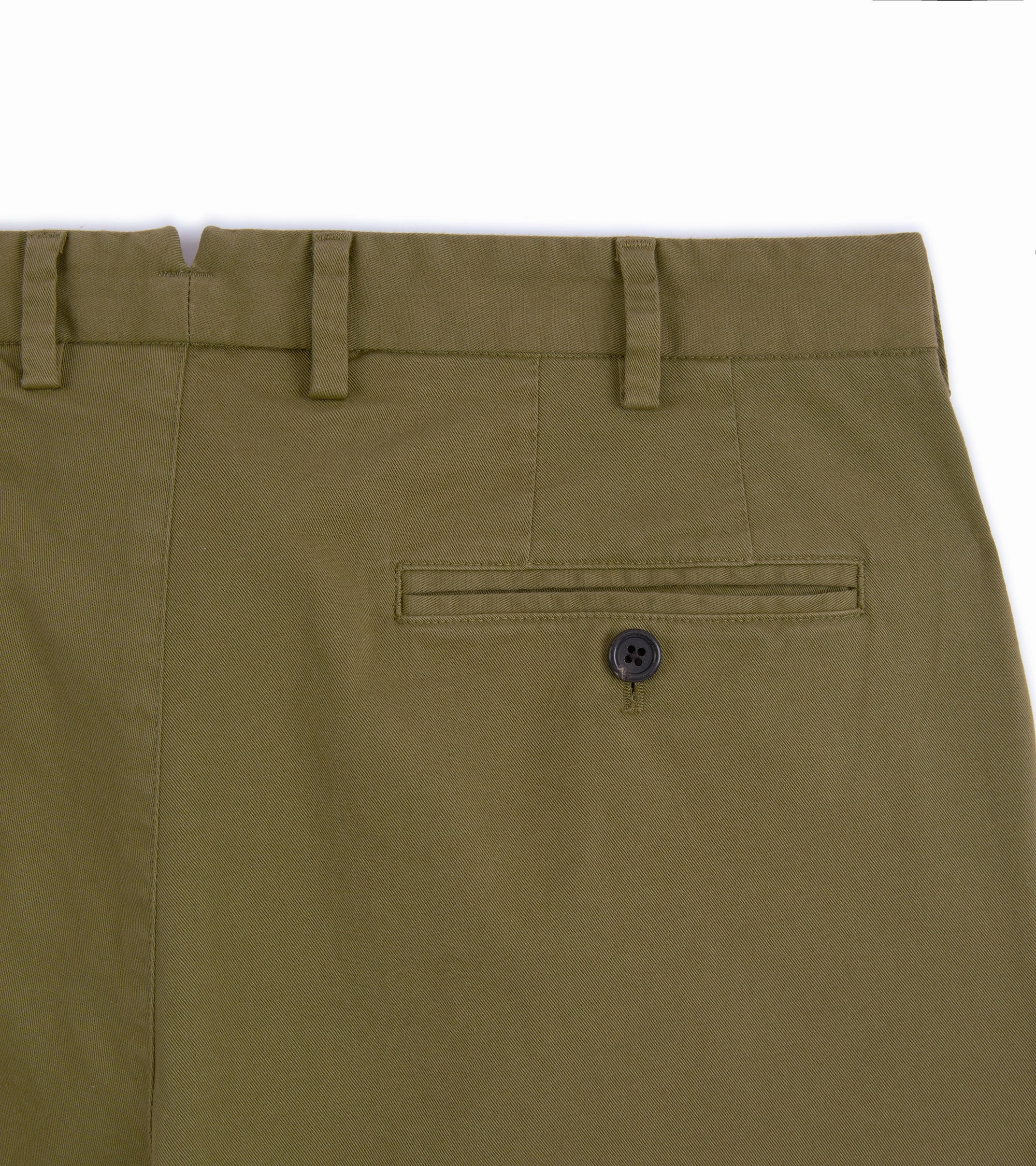 Easy Layer UVProtectionCoating Trunk Welbeck Flat Front Cotton Trousers: Moss Green