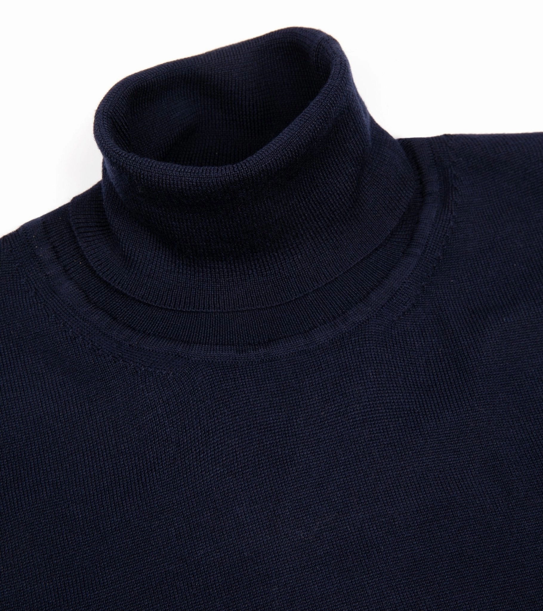 Trunk William Merino Roll Neck Sweater: Navy Go-To Look