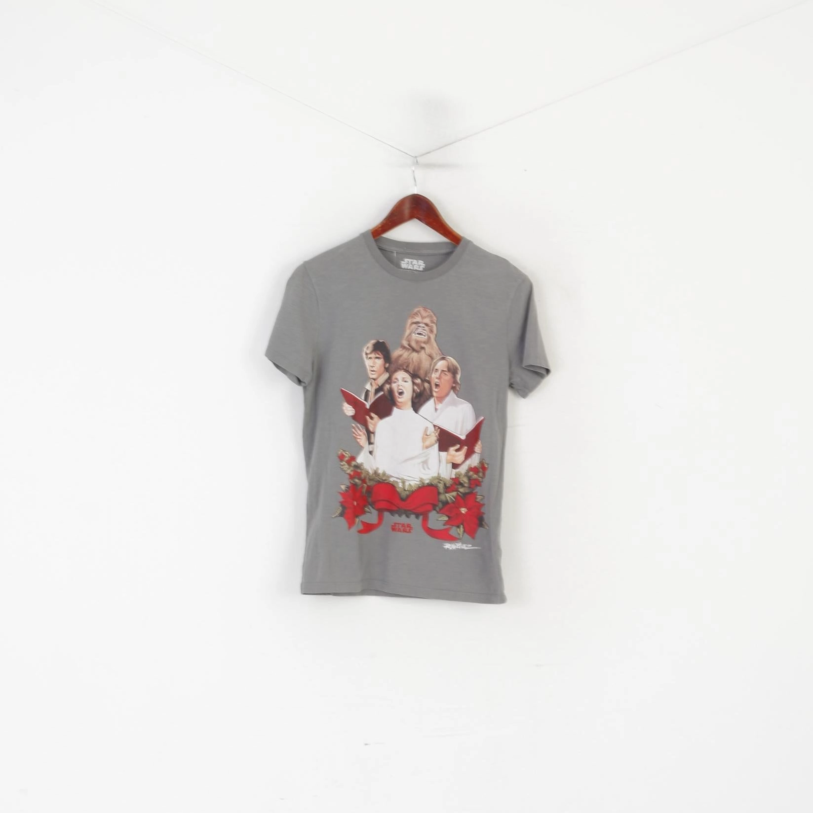 Tu Star Wars Men S Shirt Grey Cotton Graphic Christmas Holidays Top Timeless Wear