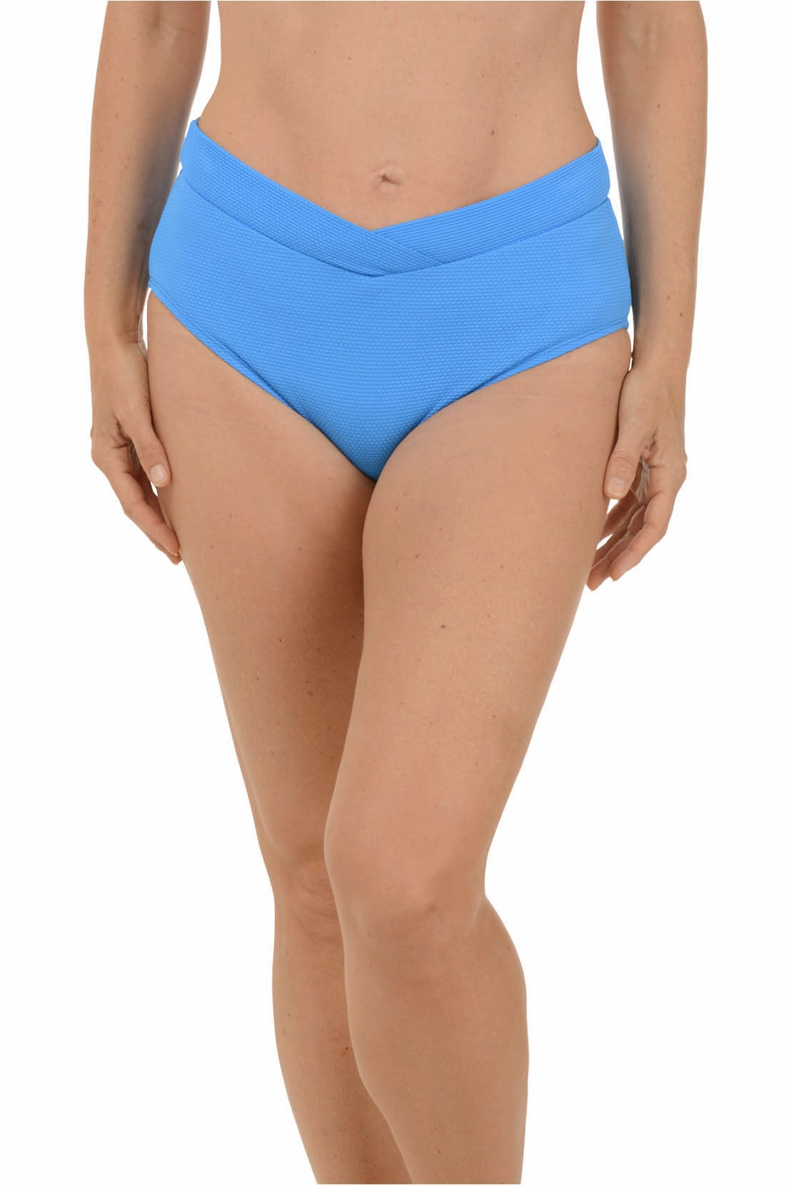 Summer Ready UV Protection Design Solid Pique Crossover Swim Brief