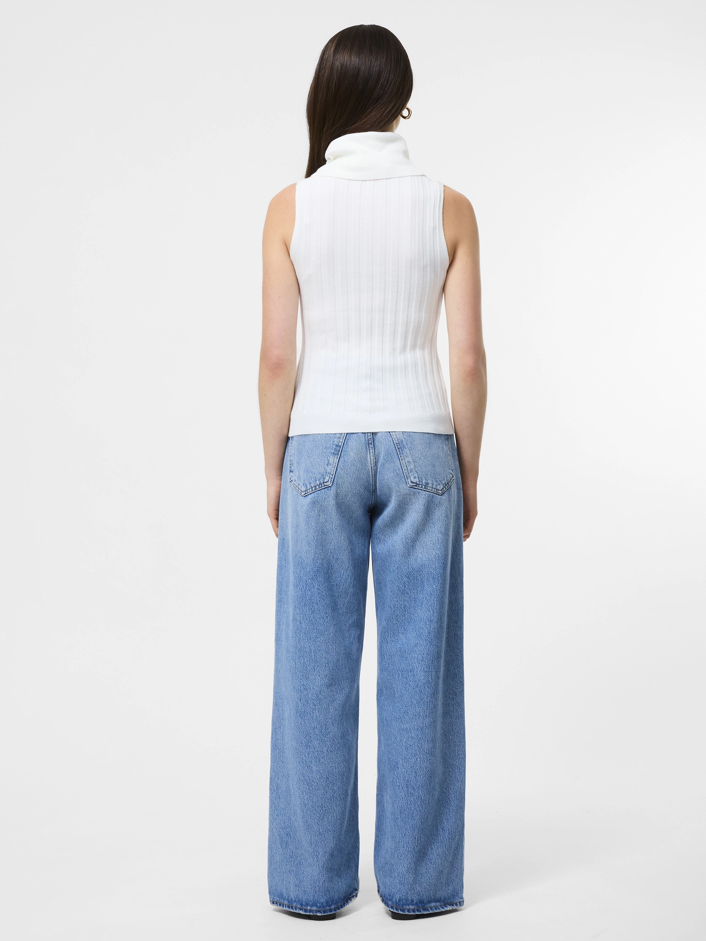 Turtleneck Tank Sweater Everyday Style Lightweight Open Weave