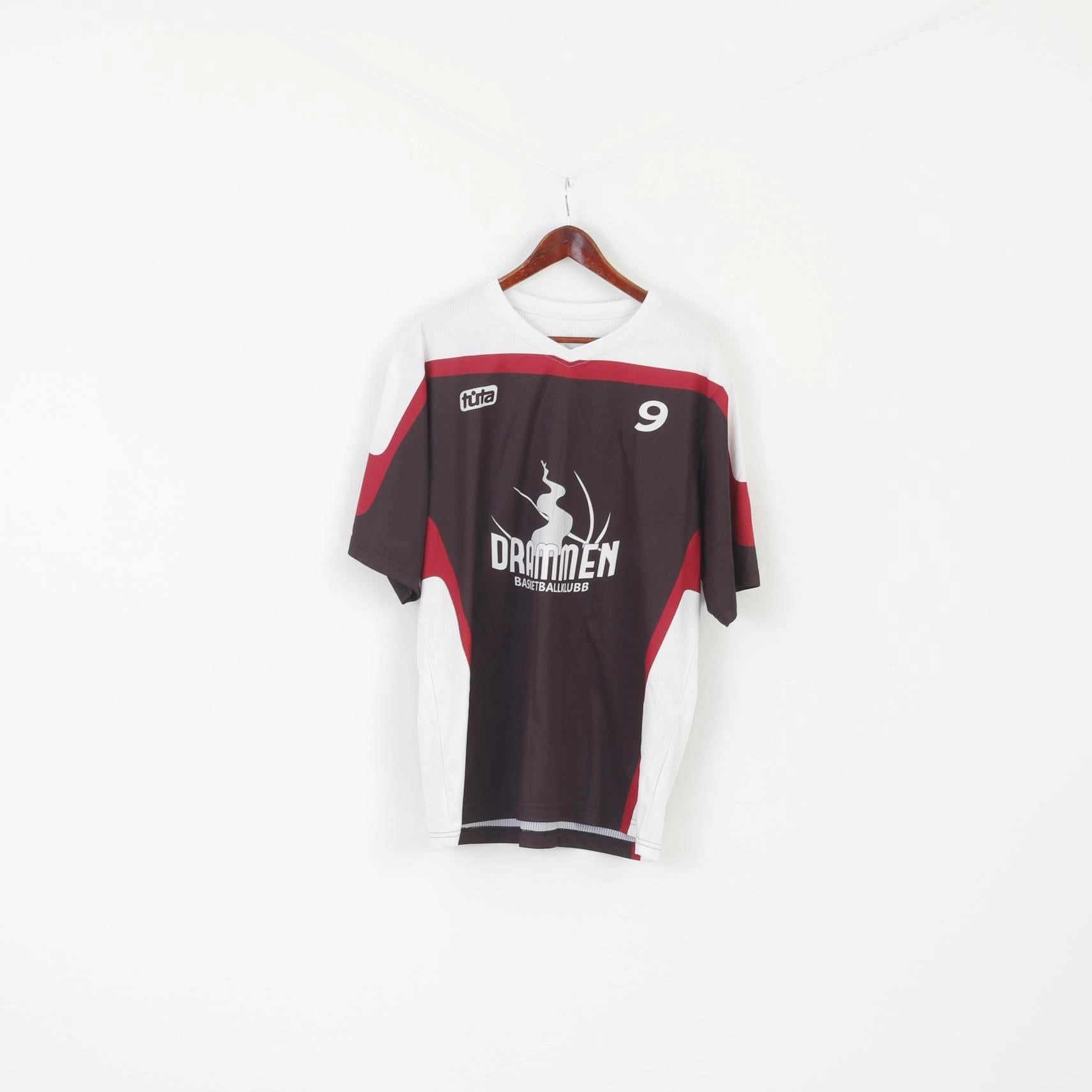 Lightweight Layer Tuta Drammen Men XXL Shirt Black Basketballkubb #9 Vintage Jersey Top