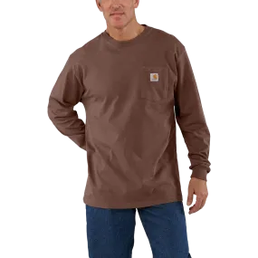 Soft Touch Fabric Men's Loose Fit Heavyweight Long Sleeve Pocket T-Shirt