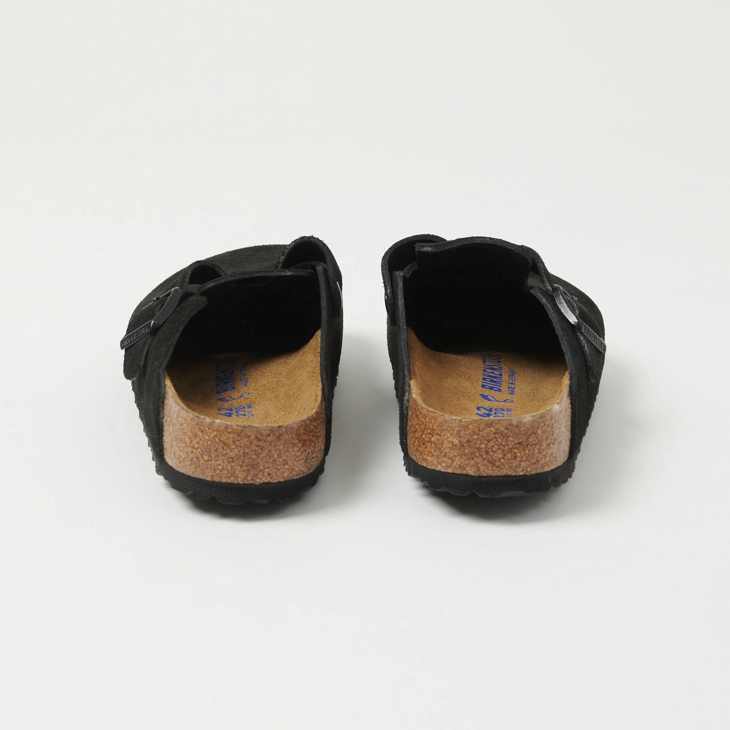 Birkenstock Boston Suede Leather Shoe - Black Airy Feeling