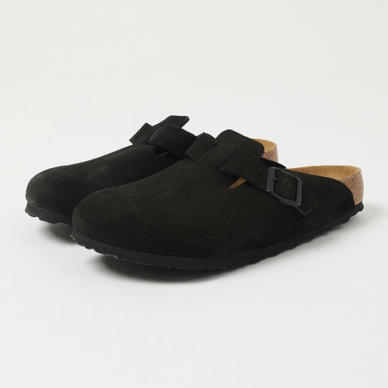 Foot Care Pool Fun Birkenstock Boston Suede Leather Shoe - Black