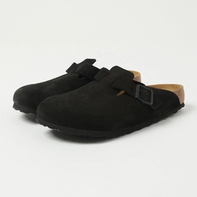Foot Care Pool Fun Birkenstock Boston Suede Leather Shoe - Black