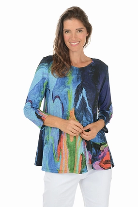 Layla Cozy Asymmetrical Hem Pocket Top Relaxed Comfort Design Snuggly Feel