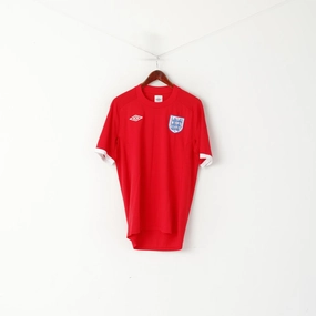 Umbro Men 40 M Shirt Red England National Football Team Sportswear Top Fit For Comfort