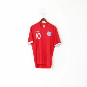 Relaxed Layers Basic Wardrobe Piece Umbro Men 40 M Shirt Red National England Team #10 Dixon Football Trikot jersey Top