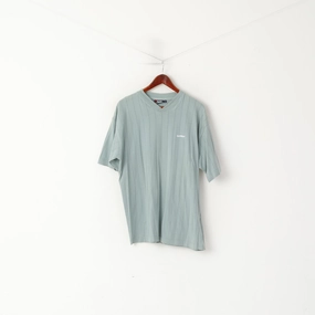 Lotto Men M Shirt Blue Pastel Vintage Italian Sports 90's V Neck Sport Top HighThreadCount