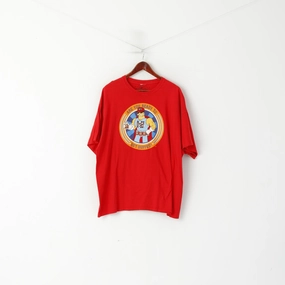 Trendy All-Day Casual Comfort Wear Universal Studios Men XXL T- Shirt Red Cotton Are You Ready To Get Duffed Top