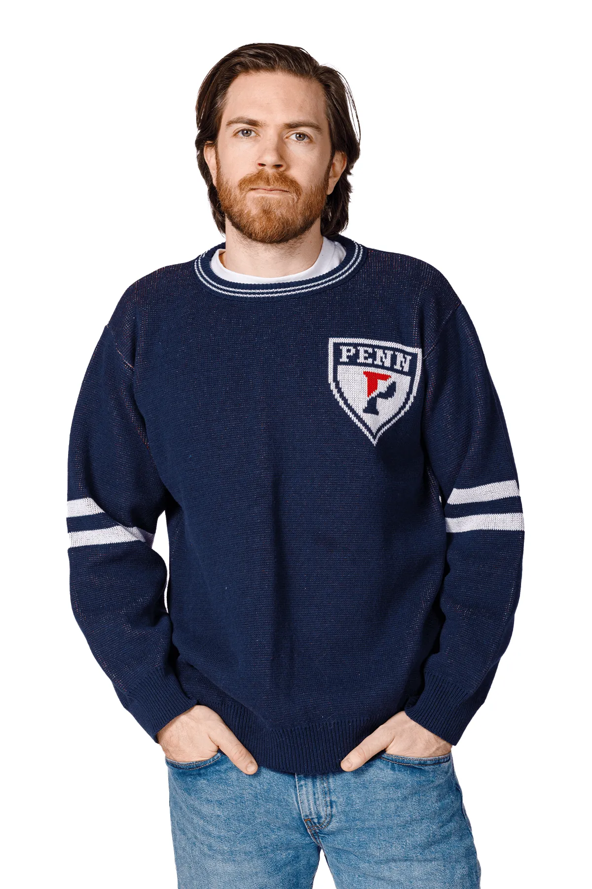 UNIVERSITY OF PENNSYLVANIA UNISEX KNIT CREW Sleeve Detail European style