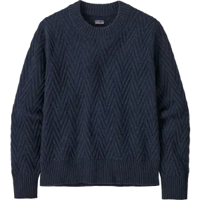 Contrast Trim Women's Recycled Wool Crewneck Sweater