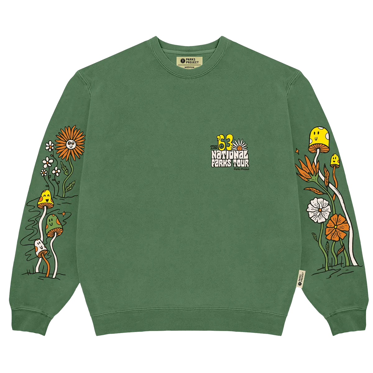 Men's 63 National Parks Crewneck product tag identification Minimalist Design