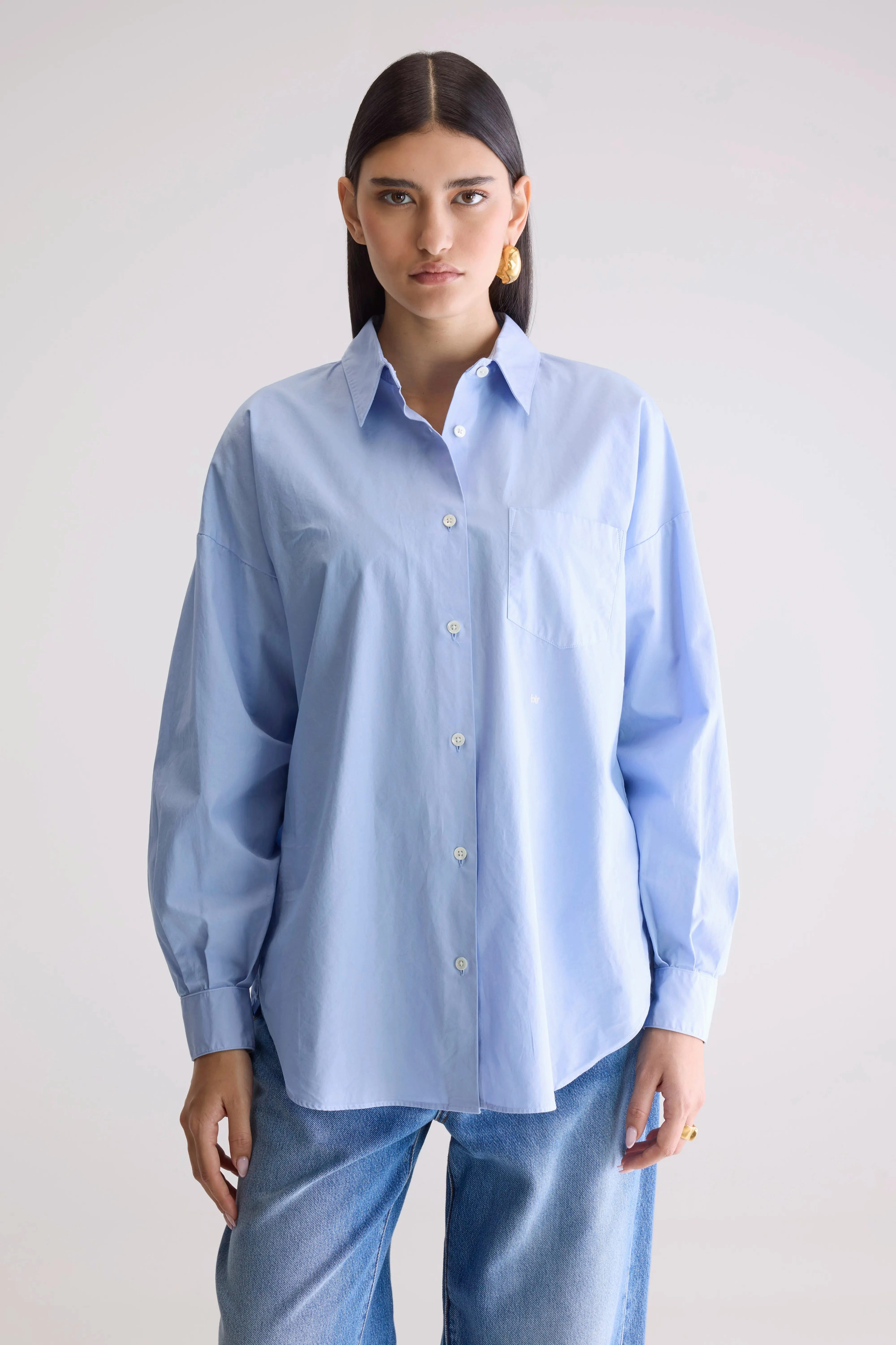 Giorgia poplin shirt (252 / W / SKY) Comfy and Cozy
