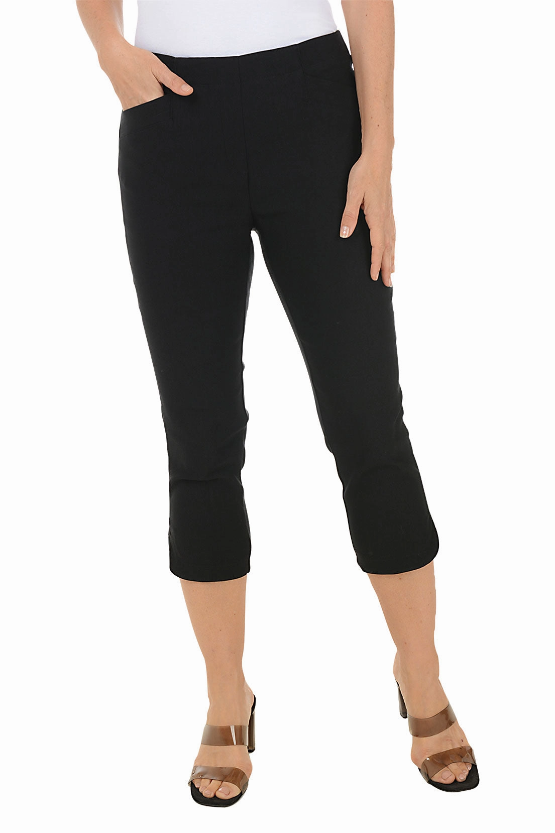 GussetedCrotch Street Comfort Tulip Hem Flatten It Capri Pant