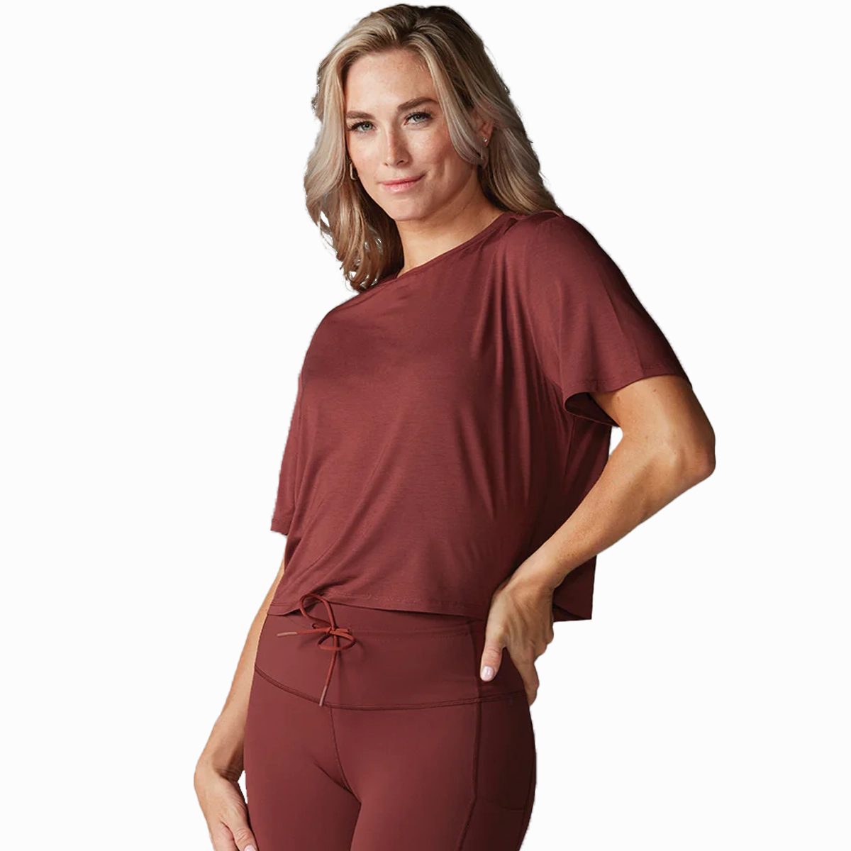 Breathable Waistband All Purpose Wear Women's Crop Tee