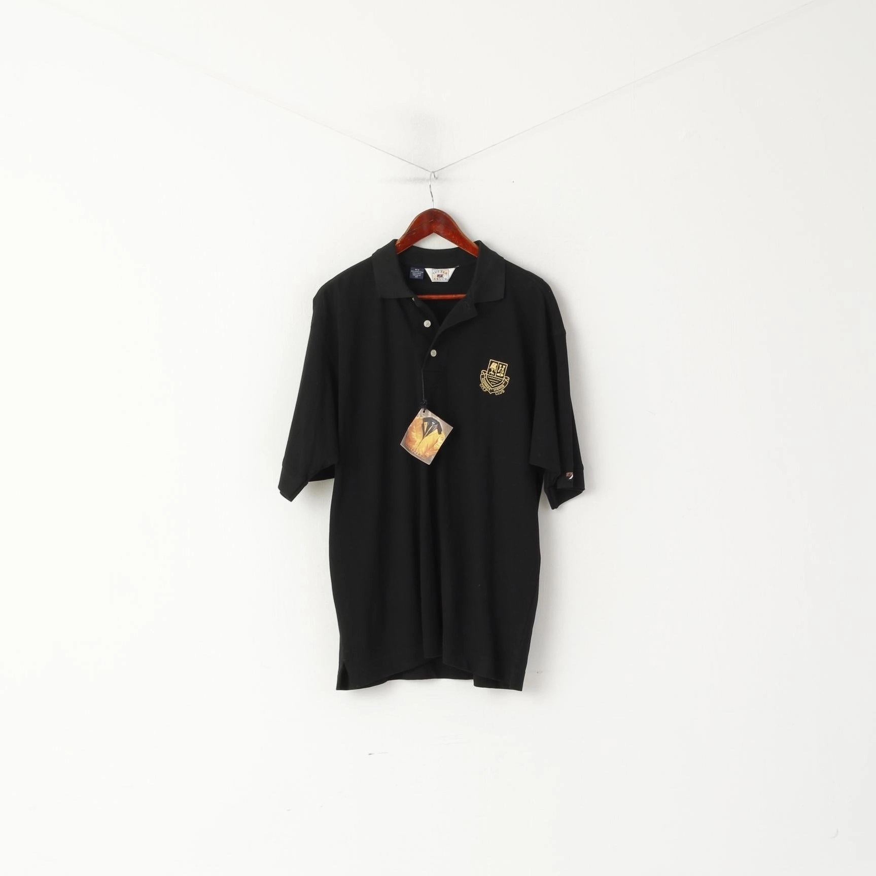 Breathable mesh panel New Cutter & Buck Men M (L) Polo Shirt Black Cotton Aldwark Manor Golf Club Top